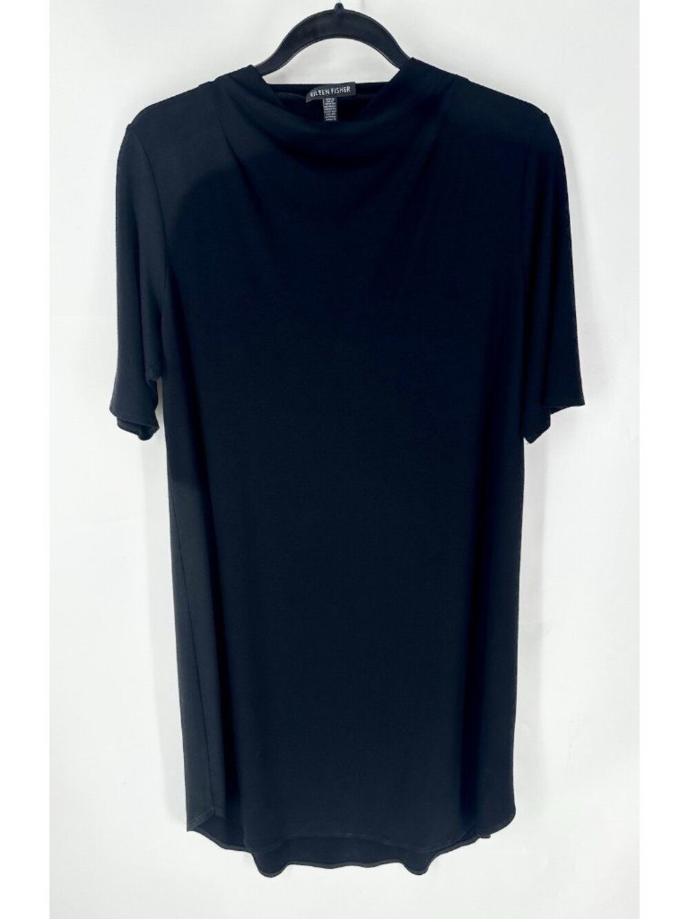 Eileen Fisher Black Cowl Neck Half Sleeve Dress Women’s M EUC